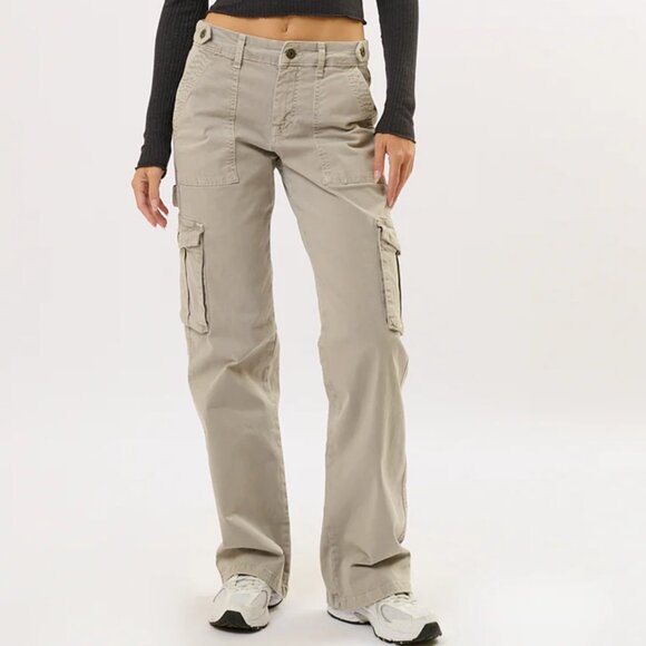 Suite Benedict Women Moulin Cargo Pants sz M Gray Utility Tactical Cotton Buckle